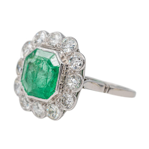 Bague 58 Bague Platine Emeraude 58 Facettes 3393671CN