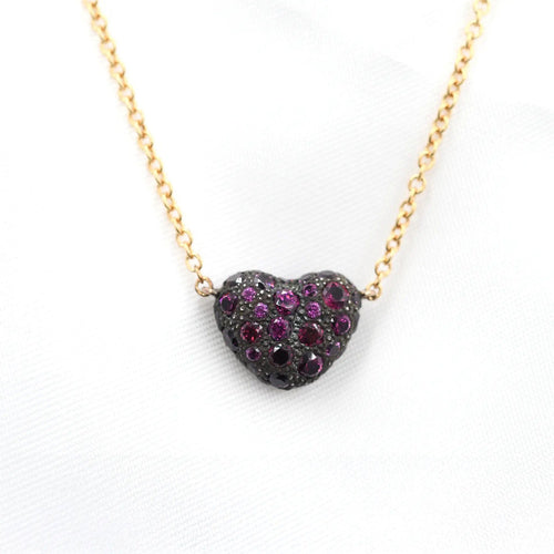 Collier Collier Pomellato Tabou en or rose et argent avec rhodolites 58 Facettes