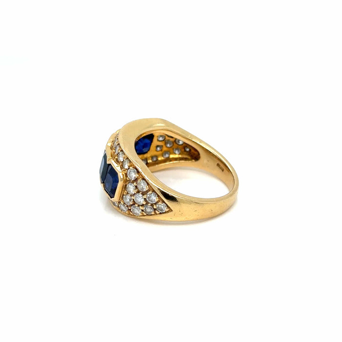 Bague 53 Illario - Natural Sapphire and Diamond Band Ring 58 Facettes