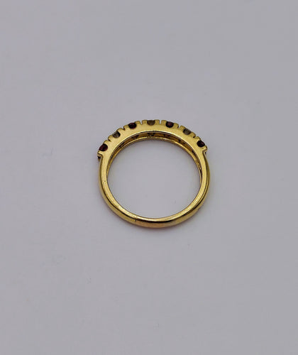 Bague 52.5 Demie alliance ornée de rubis et diamants 58 Facettes