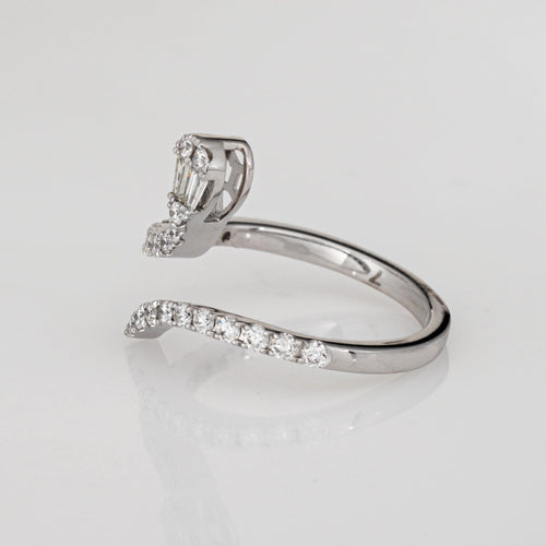 Bague Bague serpent en or blanc 14 carats, diamants, taille 6, bijoux de qualité supérieure, tailles mixtes 58 Facettes G14066