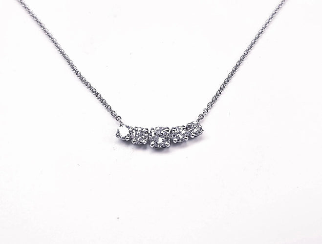 Collier Collier pendentif diamant or blanc 58 Facettes Pend.5Dt-FA.29