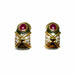 Earrings Vintage blackened gold and yellow ruby ​​diamond earrings 58 Facettes