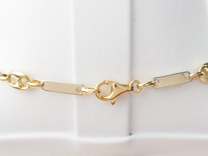 Collier Collier grain de café or jaune et blanc 58 Facettes GDC