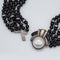 CARTIER - Vintage 70s necklace Onyx Choker Sterling Silver and Yellow Gold Mabe Pearl 58 Facettes G14110