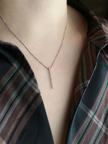 Collier Collier diamant barrette verticale or blanc 58 Facettes 1094.2