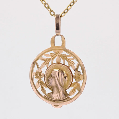 Pendentif Médaille ancienne or rose ajourée 58 Facettes CVP117