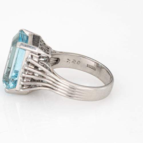 Bague 52.5 Bague en platine avec diamant aigue-marine de 7,28 carats 58 Facettes G14156