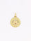 Pendentif Médaille amour Augis ronde striée Plus qu'hier moins que demain or jaune diamants rubis 58 Facettes J620