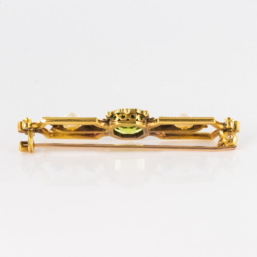 Broche Broche ancienne Péridot Perles fines 58 Facettes 20-390