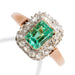 Ring Emerald and diamond entourage ring. 58 Facettes 1