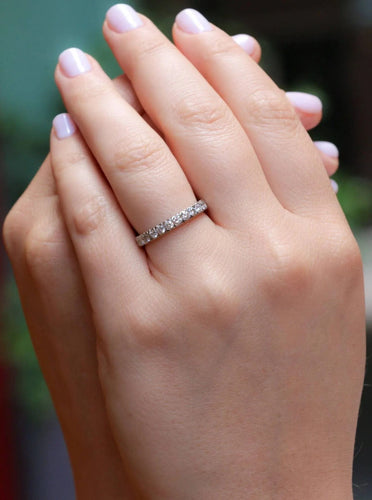 Bague 56 Alliance platine diamants 1 ct 58 Facettes J384