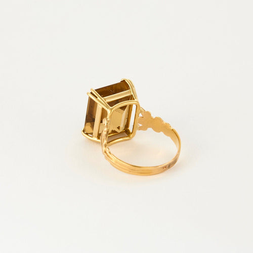 Bague 50,5 Bague cocktail or jaune et citrine 58 Facettes NAR0239