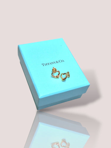 Boucles d'oreilles Tiffany & Co - Boucles d'oreilles coeur vintage Elsa Peretti en or jaune 58 Facettes 60023911