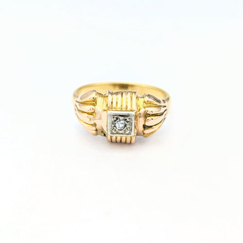 Bague 52 Bague Tank en Or Jaune et Diamant 58 Facettes 32237
