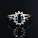 Ring 55 Used daisy sapphire diamond ring 58 Facettes 24-009