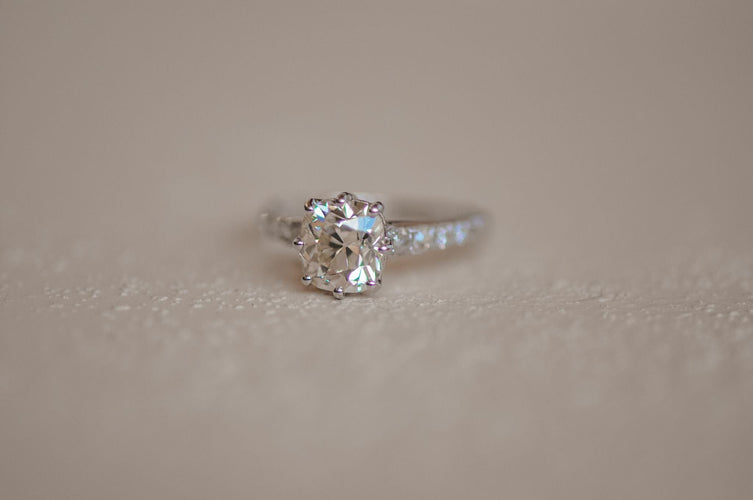 Bague 52 Old Mine Diamond platinum ring 58 Facettes 3