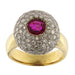 Ring 58 Yellow gold ring with rubies and diamonds 58 Facettes G3517