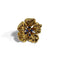 Broche fleur de camélia épanouie en or jaune et saphirs, diamants