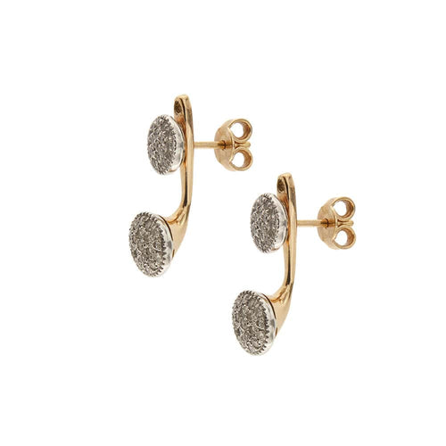 Boucles d'oreilles en or rose et blanc avec diamants