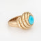 Bague 59 Bague Swirl cabochon en or rose et turquoise 58 Facettes G14184