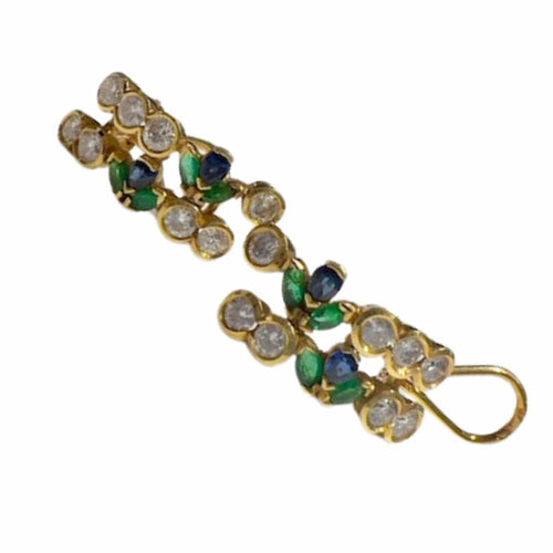 Boucles d'oreilles Boucles d'oreilles contemporaines en or avec diamants et émeraudes 58 Facettes Q30B