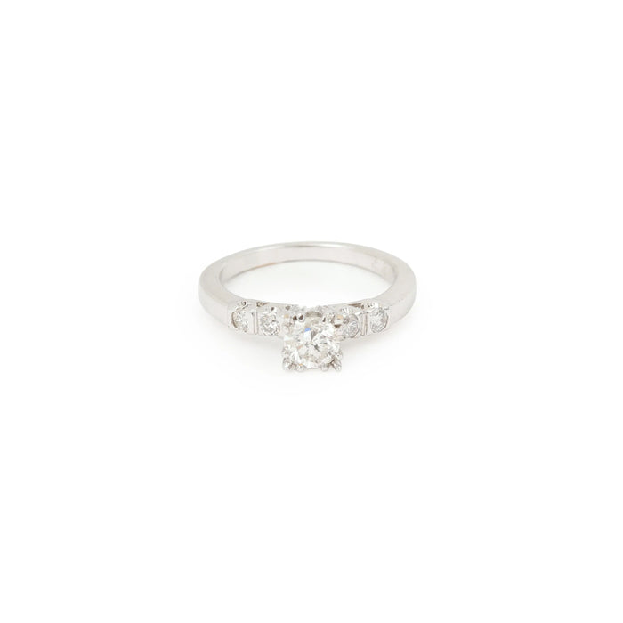 Bague Solitaire or gris diamants 0.50 Carats