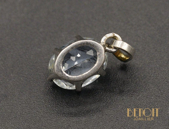 Pendentif Pendentif or blanc aigue-marine 58 Facettes A10536