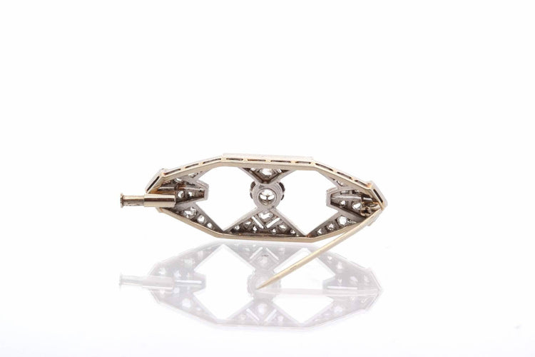 Broche Broche ancienne Art Déco diamants en or et platine 58 Facettes 25692