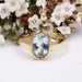 Ring 60 Aquamarine ring in yellow gold 58 Facettes 12-208