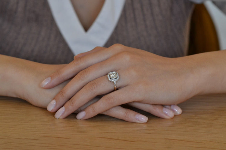 Bague 54 Bague art déco 1,09cts K/VS1 58 Facettes 26872-26984