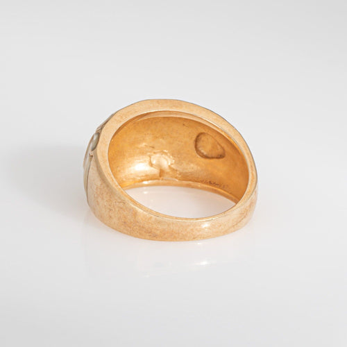 Bague Bague coquillage étoile de mer en or jaune 14 carats, anneau émaillé, taille 6, bijou ancien de qualité sur le thème de l'océan 58 Facettes G14010