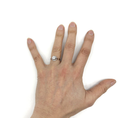 Bague 50 Solitaire or blanc et diamant 58 Facettes Z15B51453