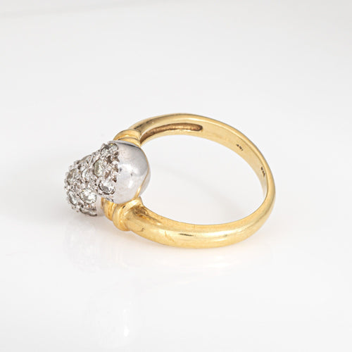 Bague 56 Bague double orbe en diamant, bijou vintage en or jaune 58 Facettes G14009