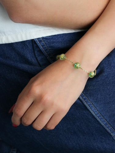 Collier Bracelet chaine or jaune perles de Murano 58 Facettes 1CA0000004/1