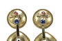 Boucles d'oreilles Boucles d'oreilles vintage en or jaune serties de diamants, saphirs, émeraudes et rubis 58 Facettes 0402