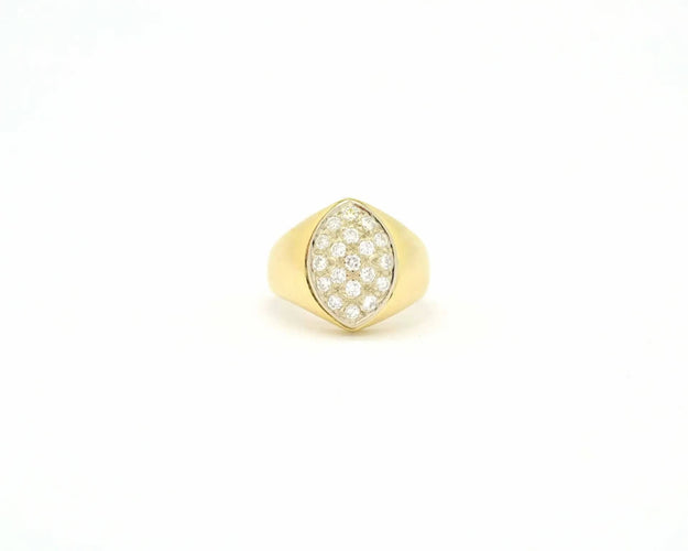 Bague Bague en or jaune sertie de diamants de 0,38 ct 58 Facettes 9543