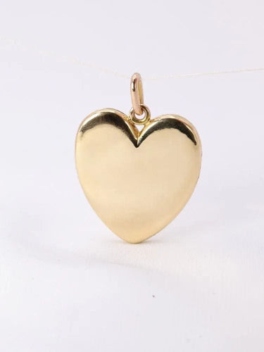 Pendentif Pendentif porte photo coeur Art Nouveau or jaune diamants taille rose 58 Facettes 1053.4