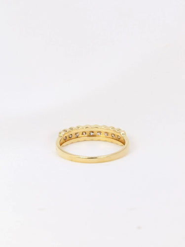 Bague 54 Demi-Alliance américaine en or jaune et diamants 0,18 ct 58 Facettes J103