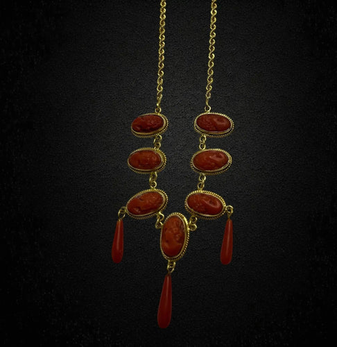 Collier Collier en or jaune avec camées, inspiré de la Rome antique 58 Facettes