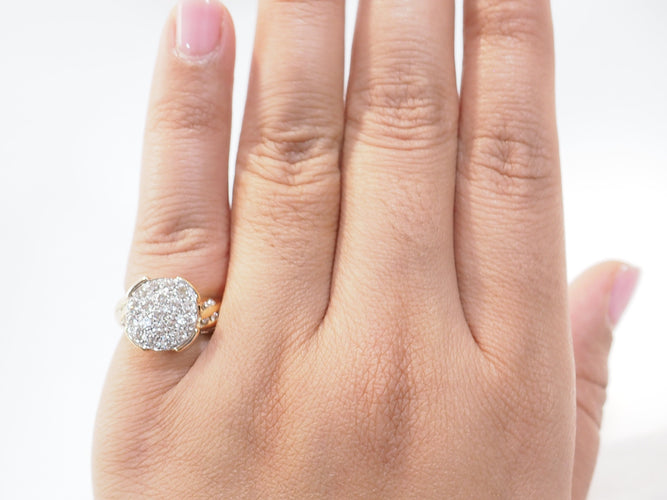 Bague 51 Bague en or jaune pavage de diamants 58 Facettes 33400