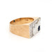 Ring 59 Vintage 2 Gold Guitar Ring from the 70s. Diamond, Sapphire Estate Signet Ring 58 Facettes G13195