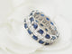 Bague 52 Bague alliance en or blanc, saphirs et diamants 58 Facettes 33594