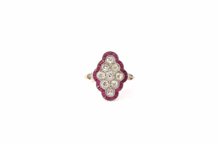 Bague 52 Bague Or jaune Diamants Rubis 58 Facettes 22046
