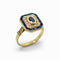 Bague 53 Bague Octogonale en or jaune, saphir et diamants 58 Facettes