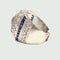 Bague SORTIJA ESTILO ART DECO de PLATINO con DIAMANTES Y ZAFIROS 58 Facettes A2456 (anilloFD)