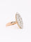 Bague marquise or rose diamants taille rose