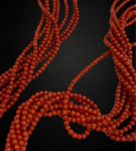 Collier Collier long multi-rangs en corail rouge méditerranéen 58 Facettes