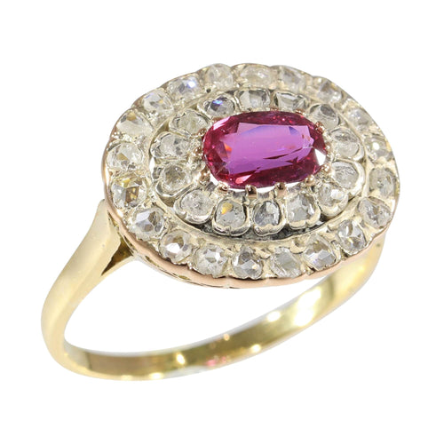 Bague 54 Beauté délicate : bague victorienne avec tourmaline rose violacée 58 Facettes 24150-0100