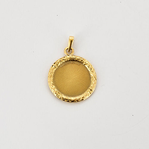 Pendentif AUGIS - Médaille d'Amour - Or jaune, diamants et rubis de synthèse 58 Facettes DRE1574